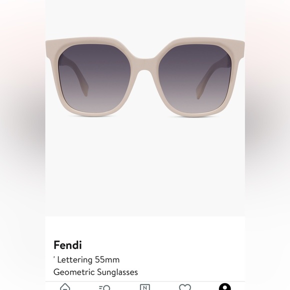 Fendi Lettering 55mm geometric sunglasses